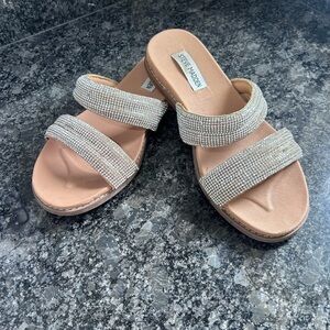 Steve Madden Women's Cream Beaded Sandals